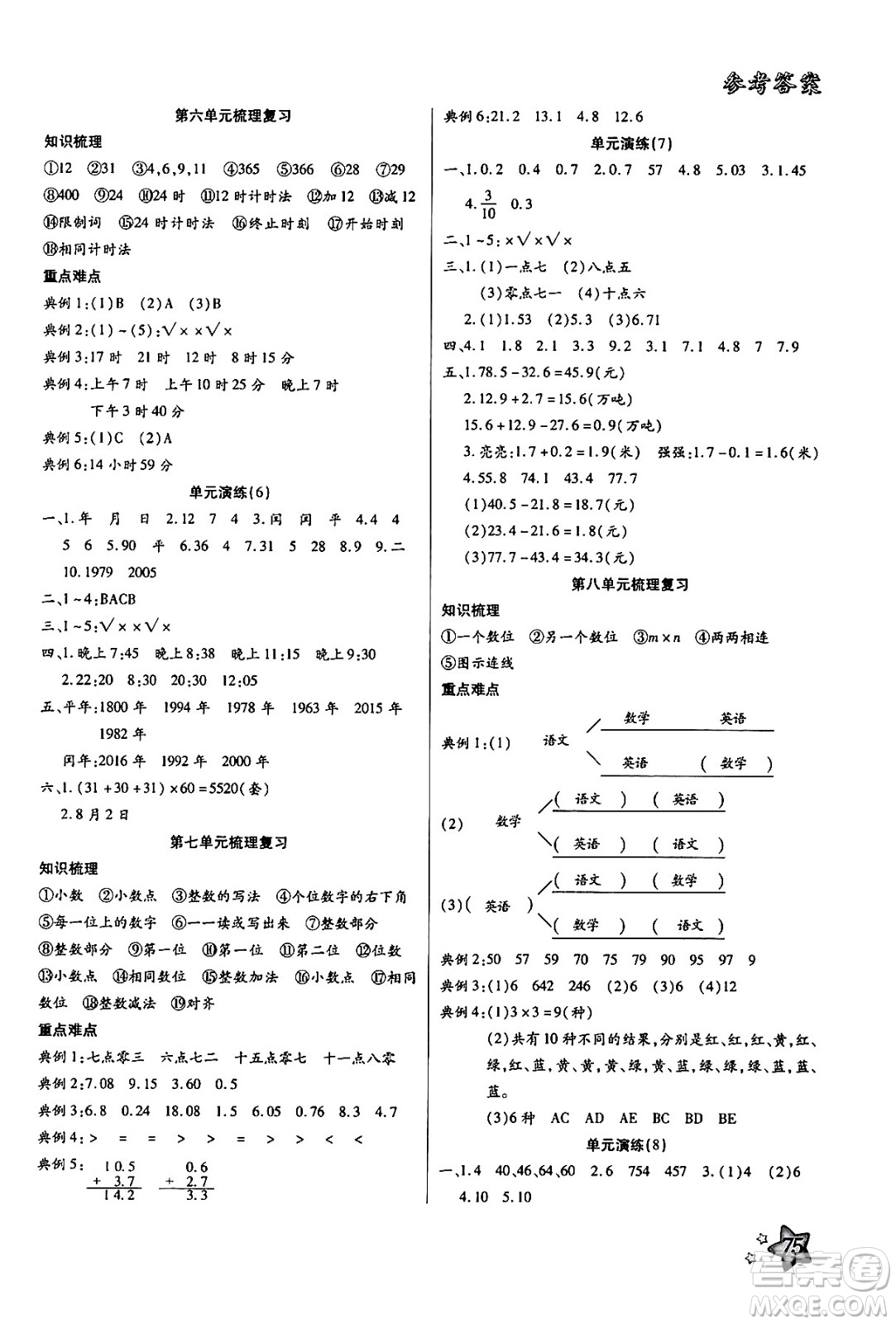 河北美術(shù)出版社2024年好學(xué)生暑假生活三年級(jí)數(shù)學(xué)通用版答案