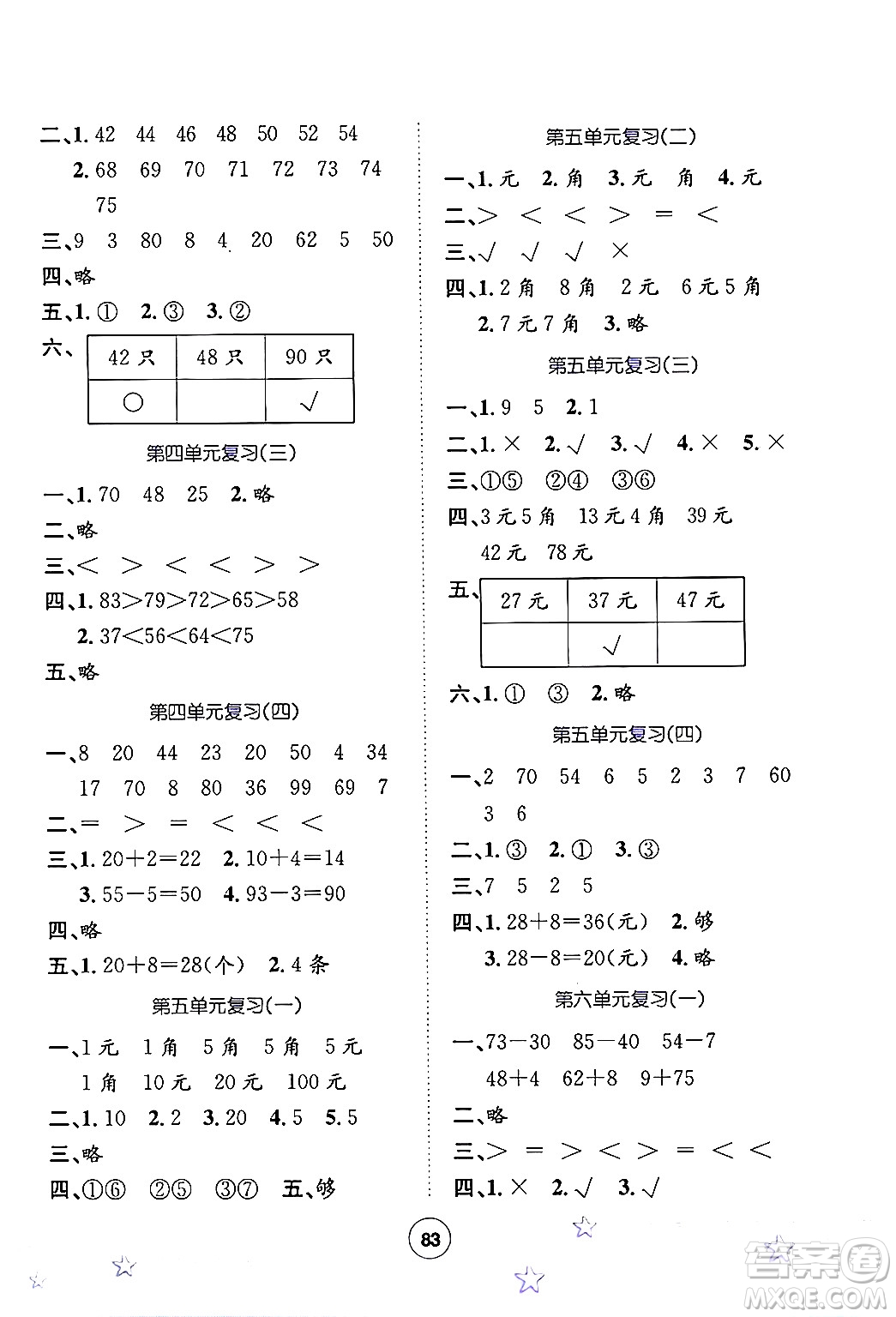 河北少年兒童出版社2024年桂壯紅皮書暑假天地一年級數(shù)學通用版答案