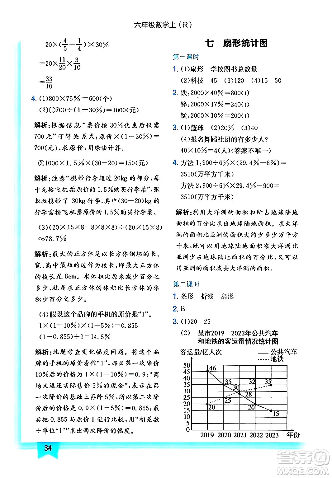 龍門(mén)書(shū)局2024年秋黃岡小狀元作業(yè)本六年級(jí)數(shù)學(xué)上冊(cè)人教版答案