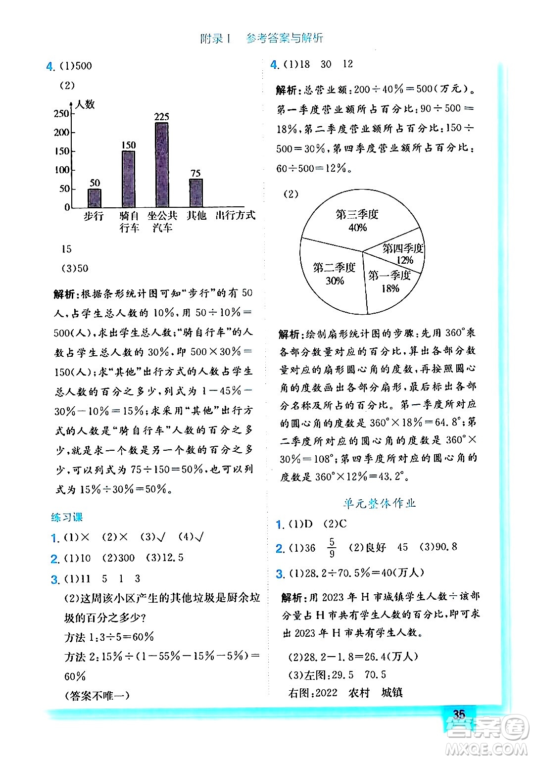 龍門(mén)書(shū)局2024年秋黃岡小狀元作業(yè)本六年級(jí)數(shù)學(xué)上冊(cè)人教版答案