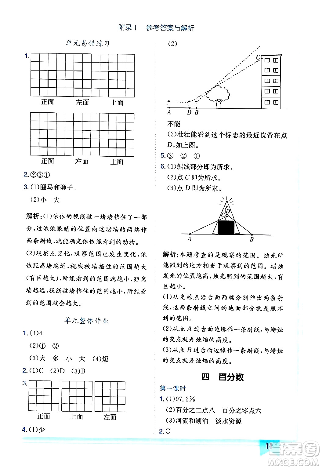 龍門(mén)書(shū)局2024年秋黃岡小狀元作業(yè)本六年級(jí)數(shù)學(xué)上冊(cè)北師大版廣東專(zhuān)版答案