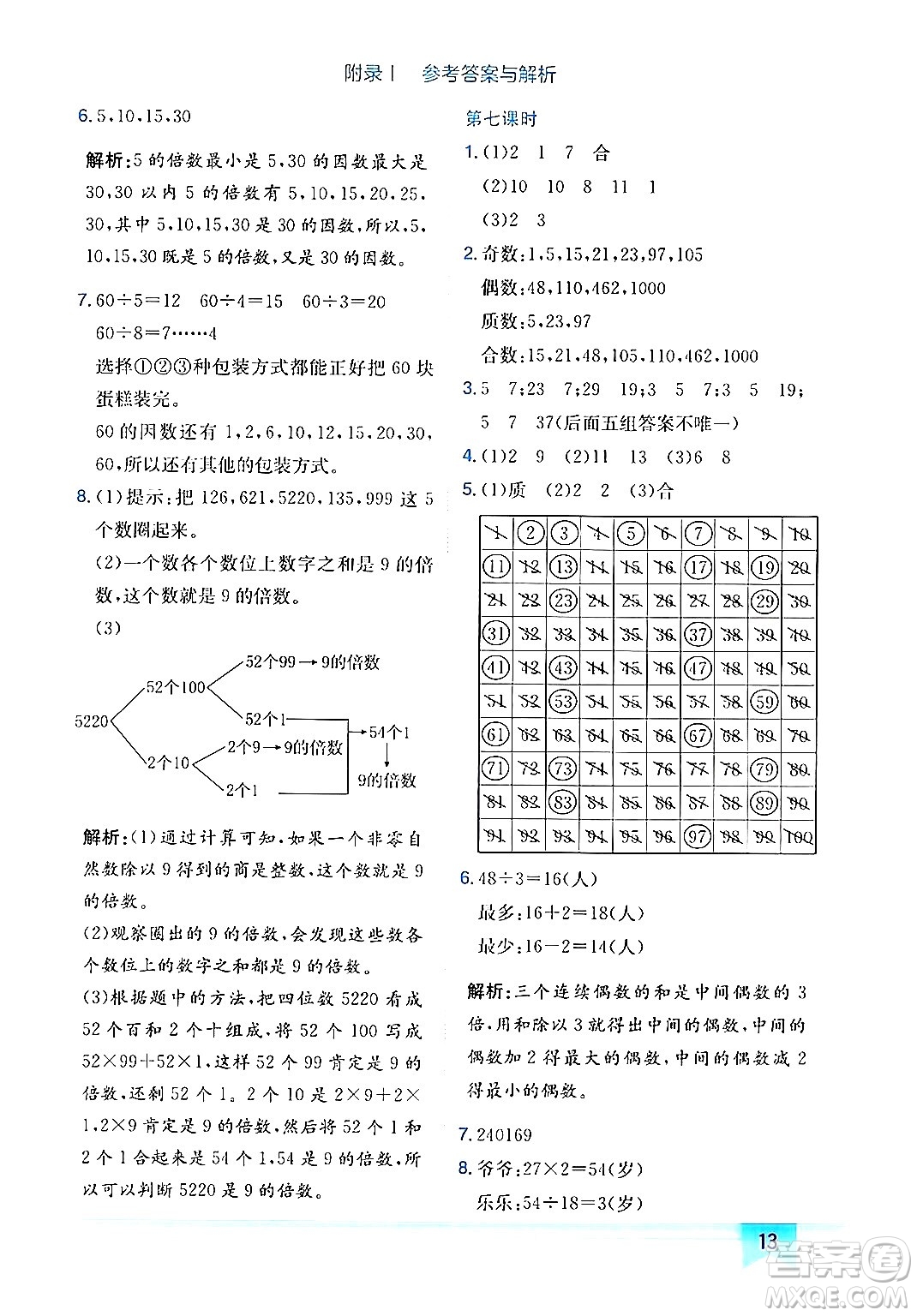 龍門書局2024年秋黃岡小狀元作業(yè)本五年級數(shù)學(xué)上冊北師大版廣東專版答案