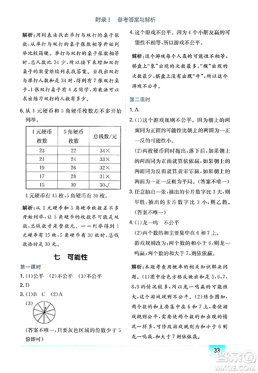 龍門書局2024年秋黃岡小狀元作業(yè)本五年級數(shù)學(xué)上冊北師大版廣東專版答案