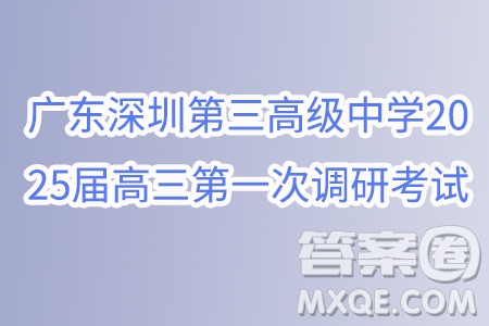 廣東深圳第三高級(jí)中學(xué)2025屆高三第一次調(diào)研考試數(shù)學(xué)試題答案