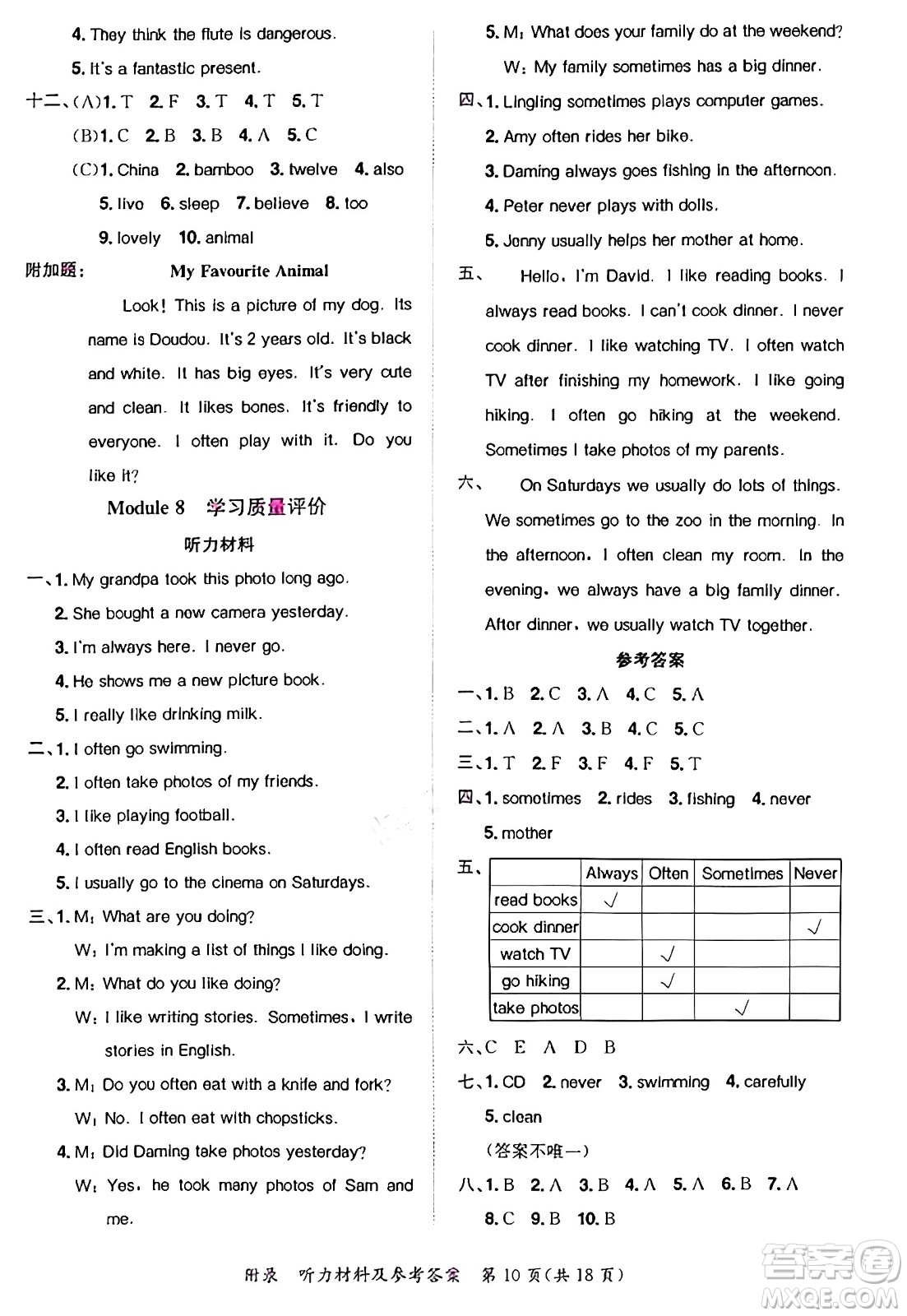 龍門(mén)書(shū)局2024年秋黃岡小狀元達(dá)標(biāo)卷六年級(jí)英語(yǔ)上冊(cè)外研版三起點(diǎn)答案