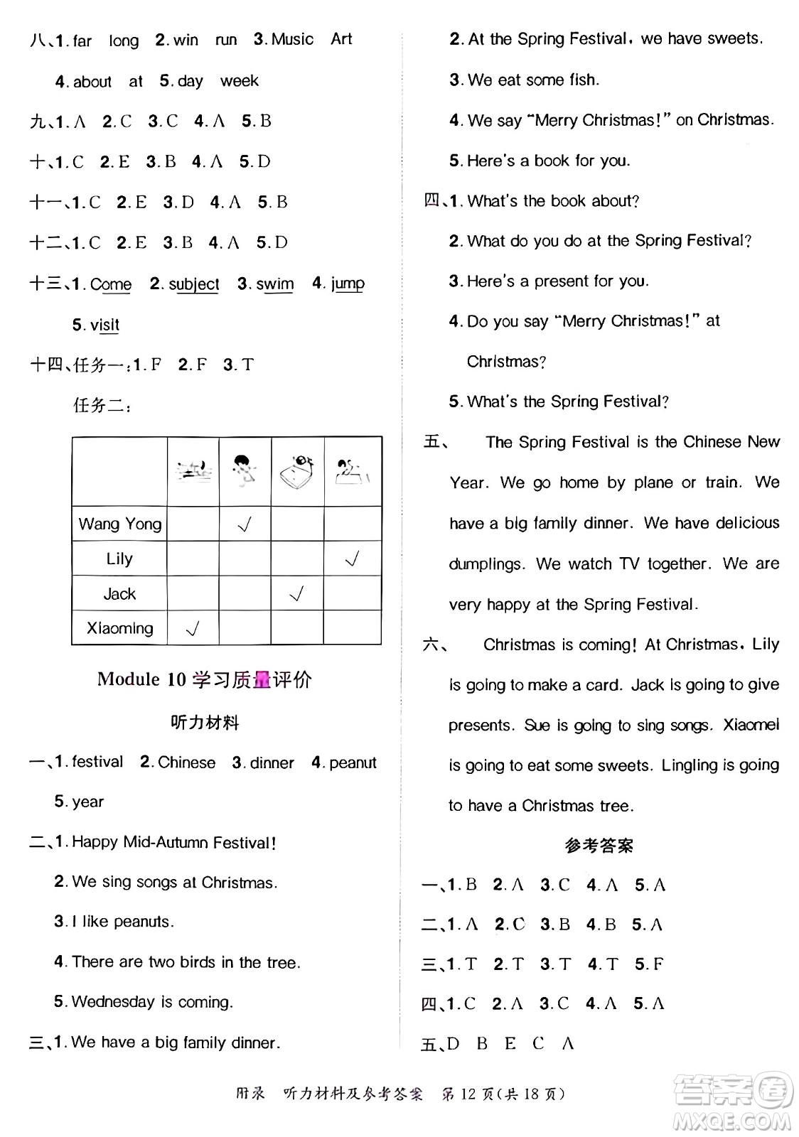 龍門(mén)書(shū)局2024年秋黃岡小狀元達(dá)標(biāo)卷四年級(jí)英語(yǔ)上冊(cè)外研版三起點(diǎn)答案