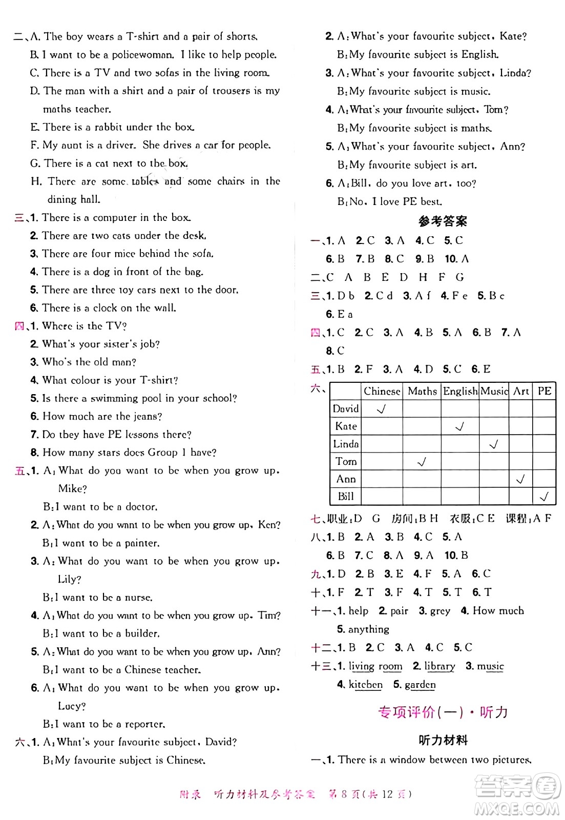龍門(mén)書(shū)局2024年秋黃岡小狀元達(dá)標(biāo)卷四年級(jí)英語(yǔ)上冊(cè)教科版廣州專(zhuān)版答案