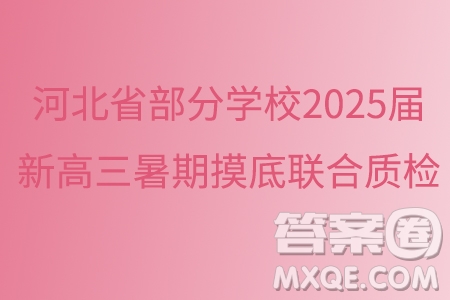 河北省部分學(xué)校2025屆新高三暑期摸底聯(lián)合質(zhì)檢數(shù)學(xué)試題答案