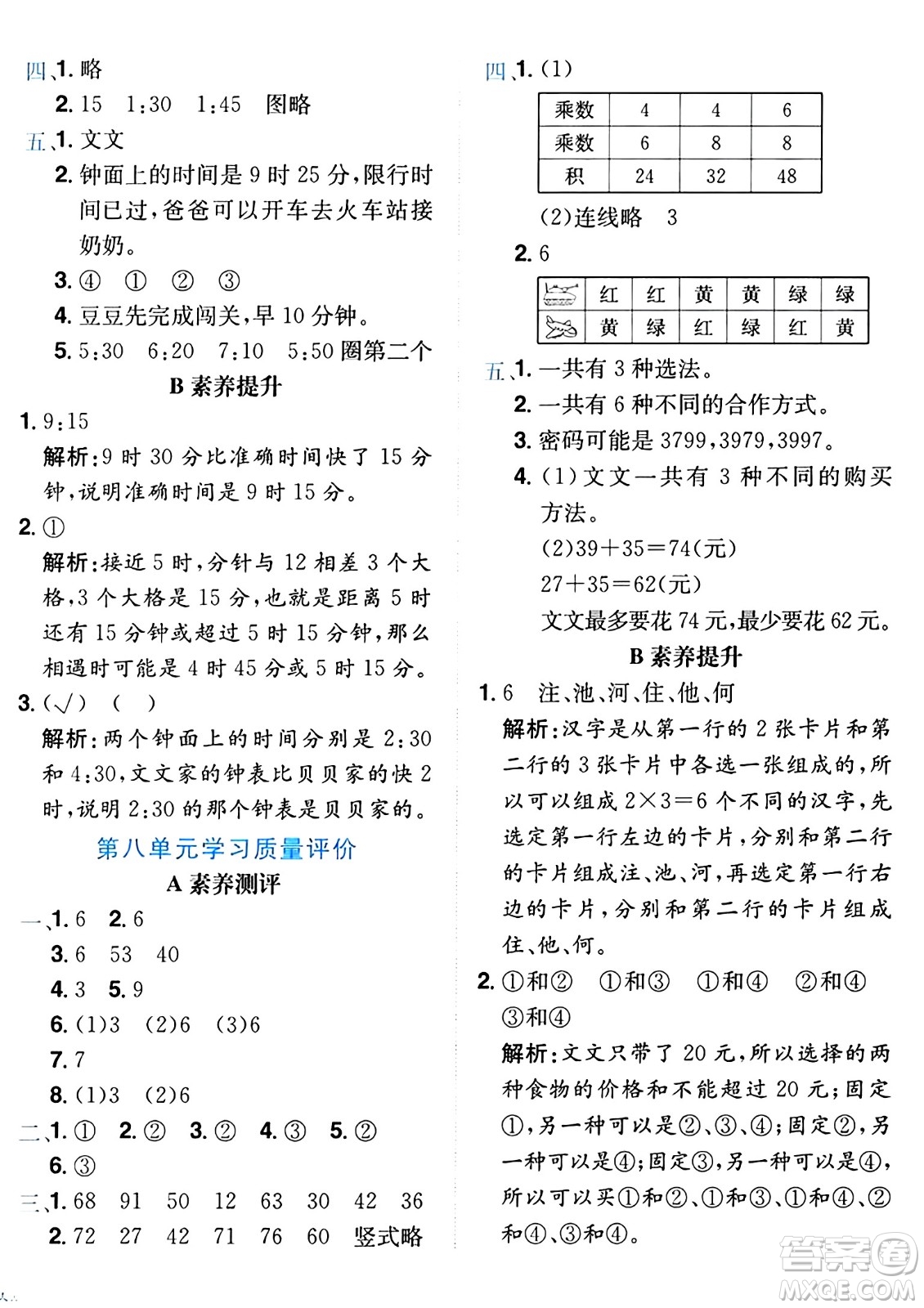 龍門(mén)書(shū)局2024年秋黃岡小狀元達(dá)標(biāo)卷二年級(jí)數(shù)學(xué)上冊(cè)人教版廣東專(zhuān)版答案