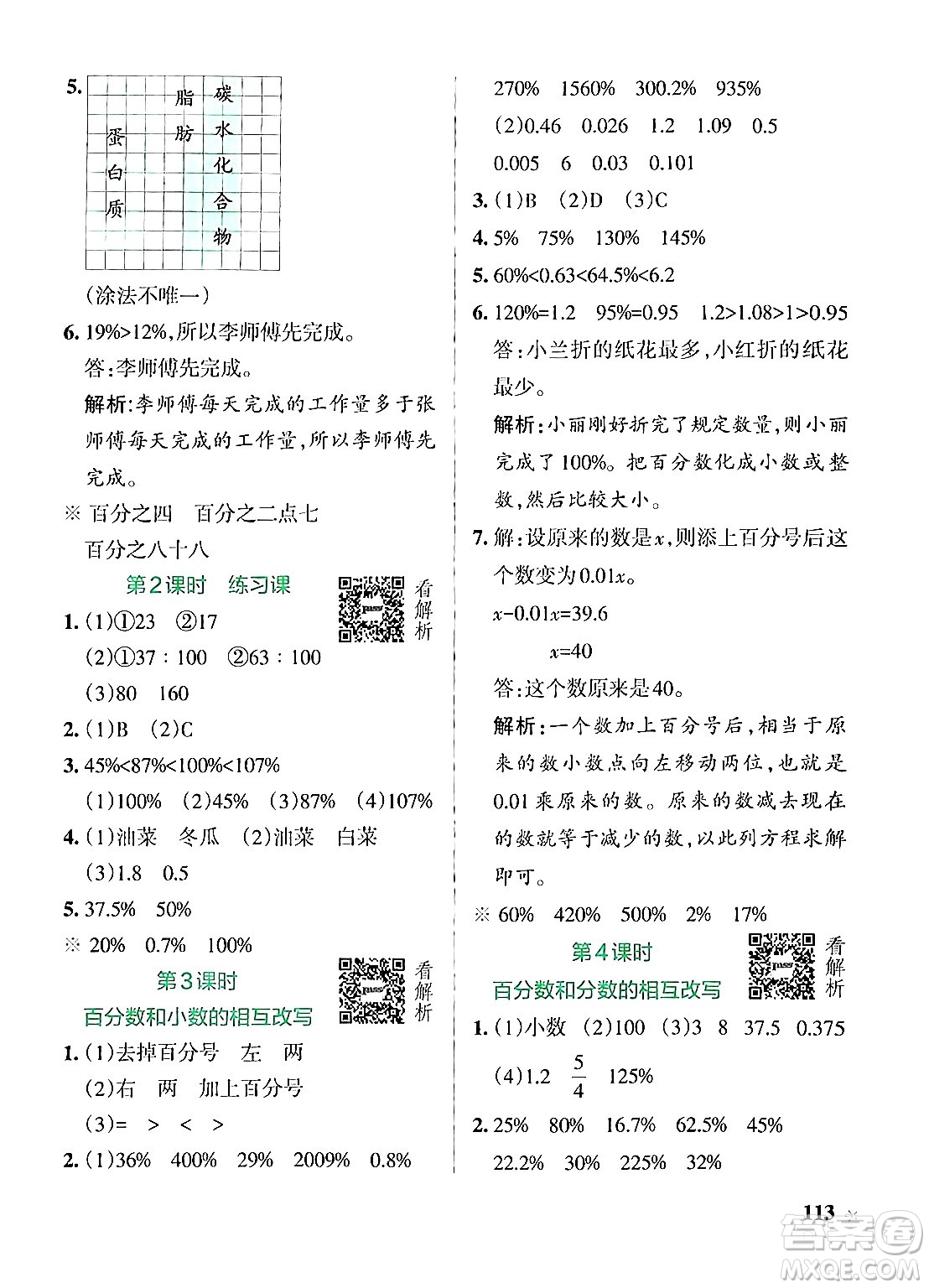 陜西師范大學(xué)出版總社有限公司2024年秋PASS小學(xué)學(xué)霸作業(yè)本六年級數(shù)學(xué)上冊蘇教版答案
