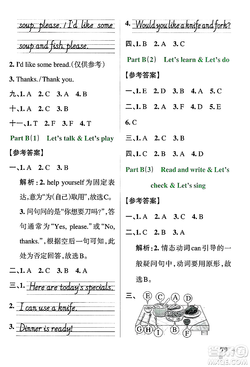 遼寧教育出版社2024年秋PASS小學學霸作業(yè)本四年級英語上冊人教版河南專版答案