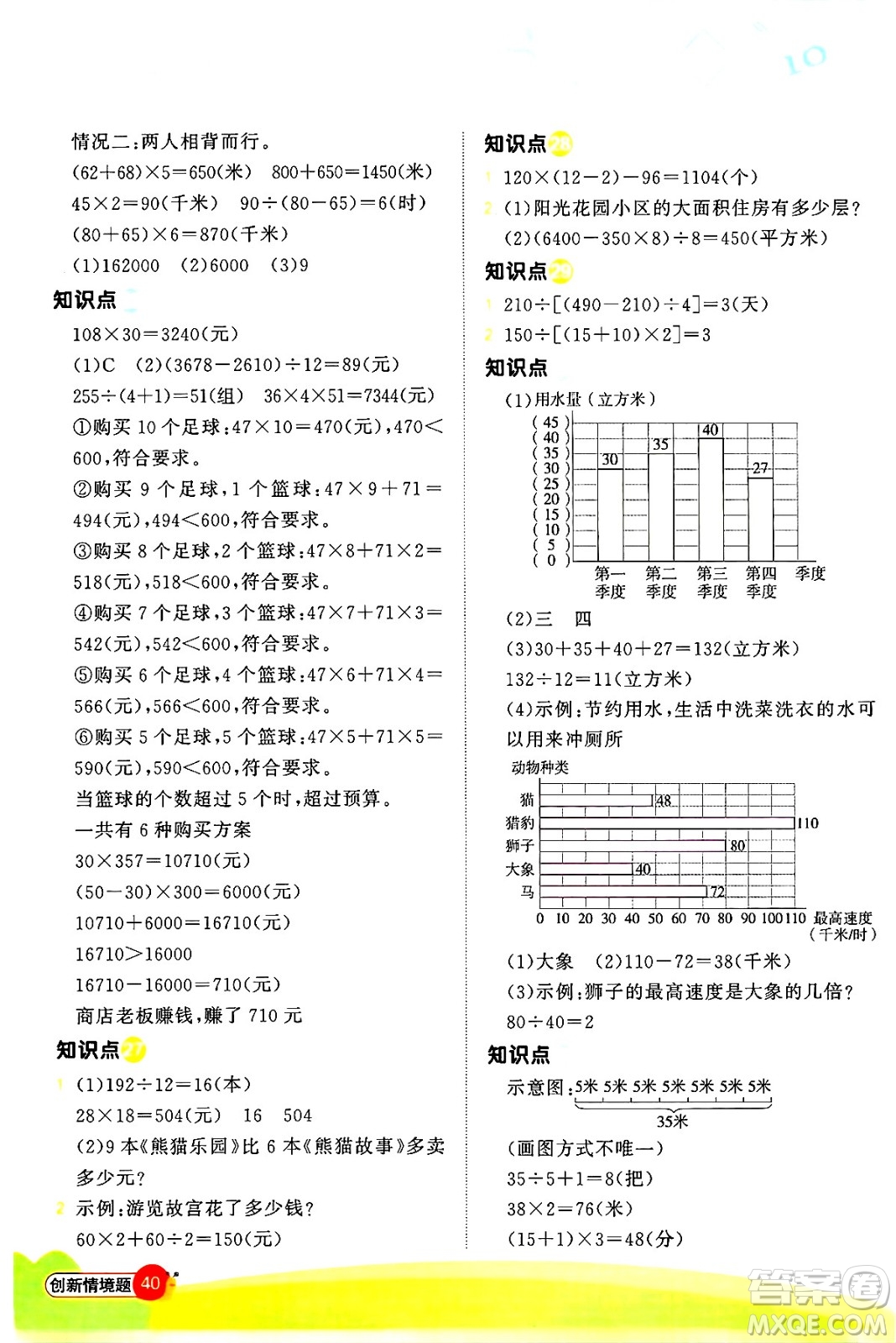 江西教育出版社2024年秋陽光同學(xué)計算小達(dá)人四年級數(shù)學(xué)上冊青島版答案