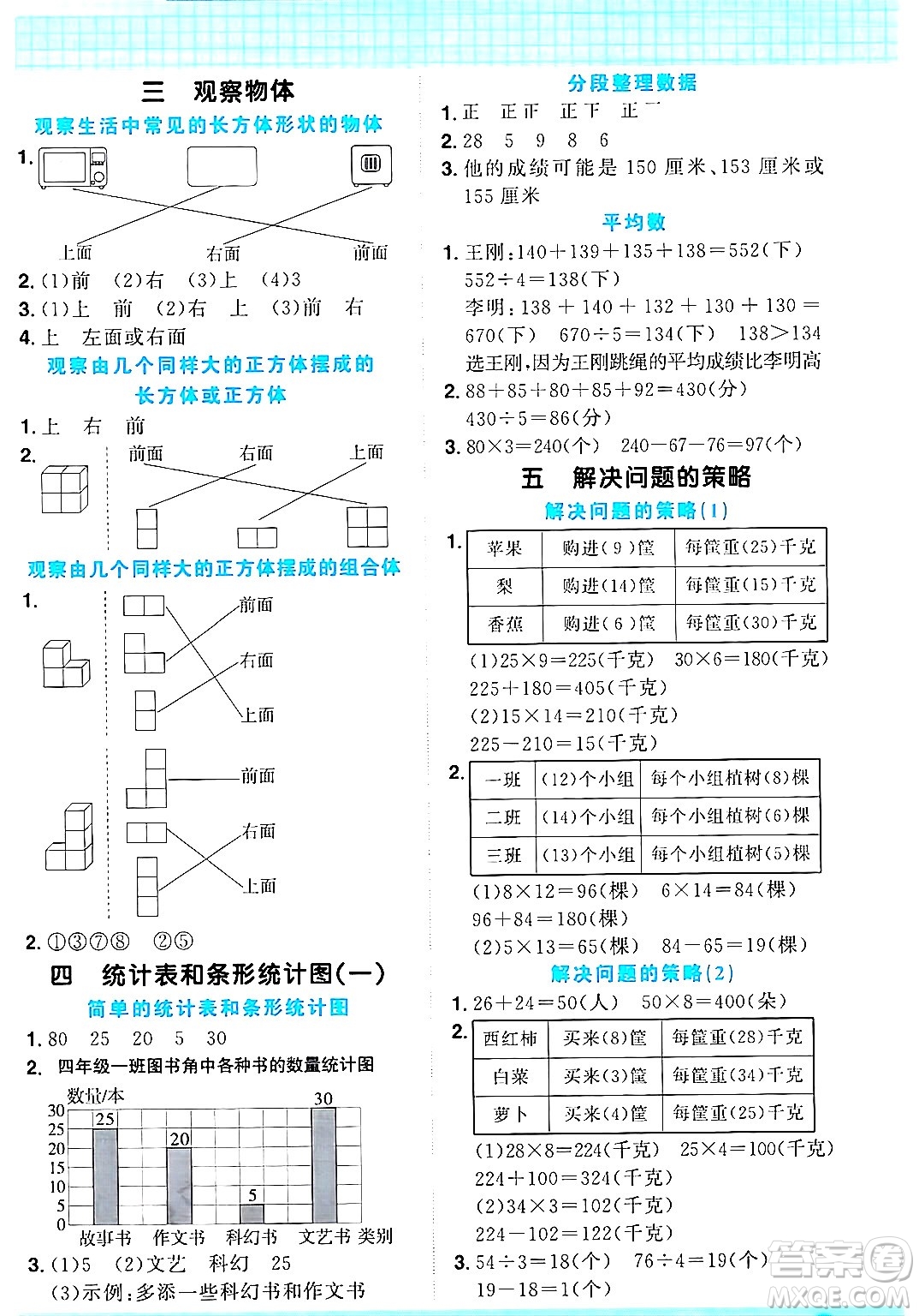 江西教育出版社2024年秋陽光同學(xué)計(jì)算小達(dá)人四年級數(shù)學(xué)上冊蘇教版答案