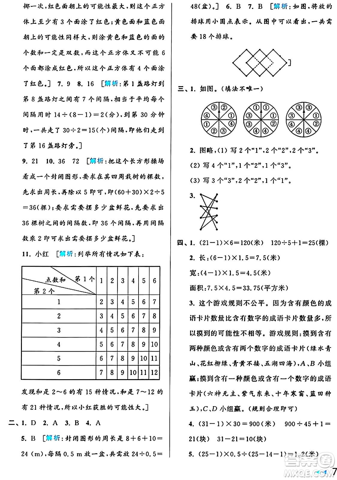 北京教育出版社2024年秋亮點(diǎn)給力大試卷五年級(jí)數(shù)學(xué)上冊(cè)人教版答案