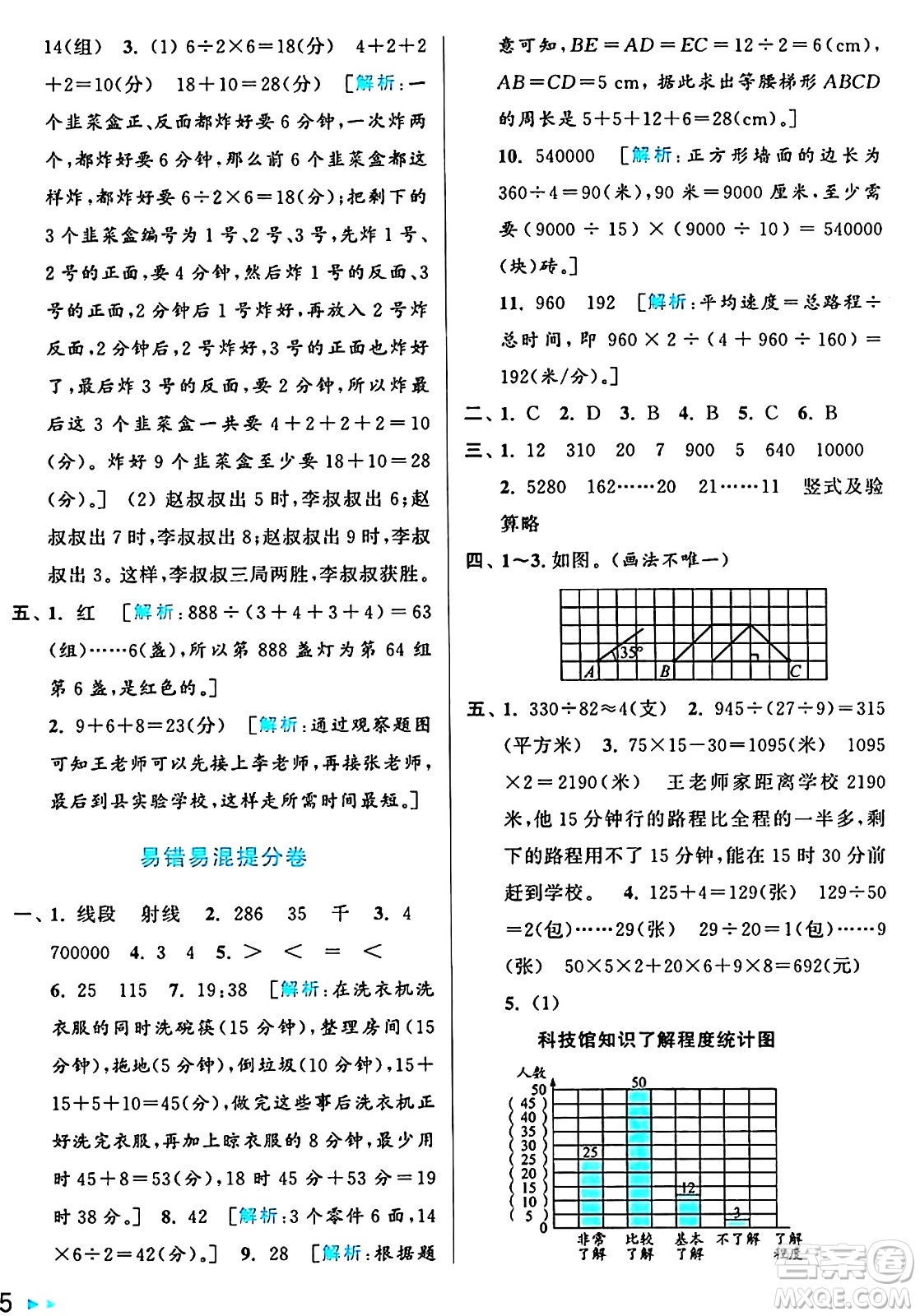 北京教育出版社2024年秋亮點(diǎn)給力大試卷四年級數(shù)學(xué)上冊人教版答案