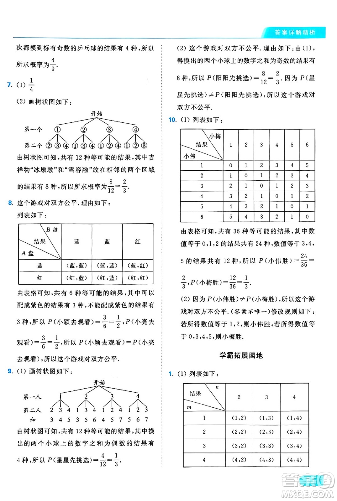 延邊教育出版社2024年秋亮點給力提優(yōu)課時作業(yè)本九年級數(shù)學上冊蘇科版答案