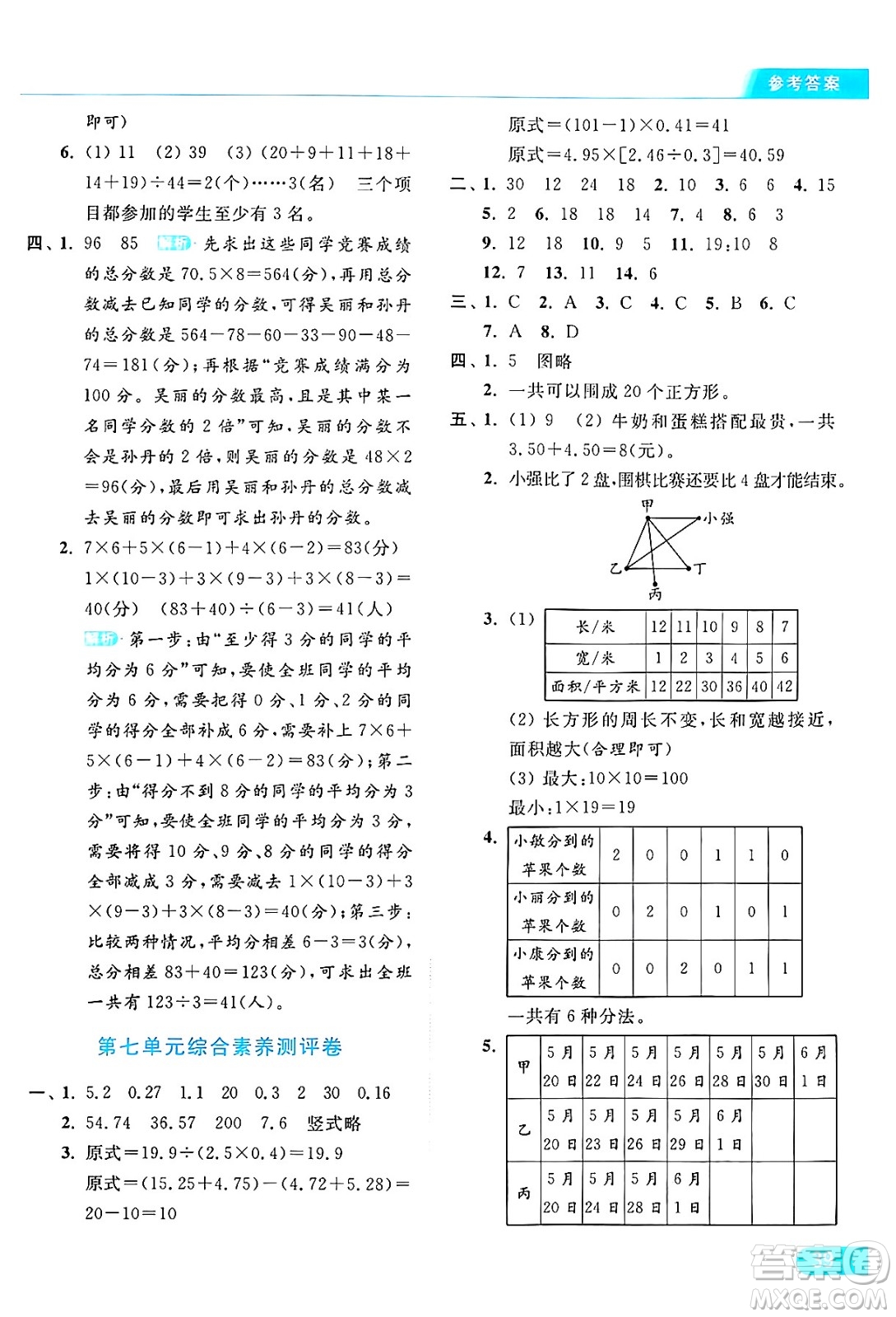 北京教育出版社2024年秋亮點(diǎn)給力提優(yōu)課時(shí)作業(yè)本五年級(jí)數(shù)學(xué)上冊(cè)江蘇版答案