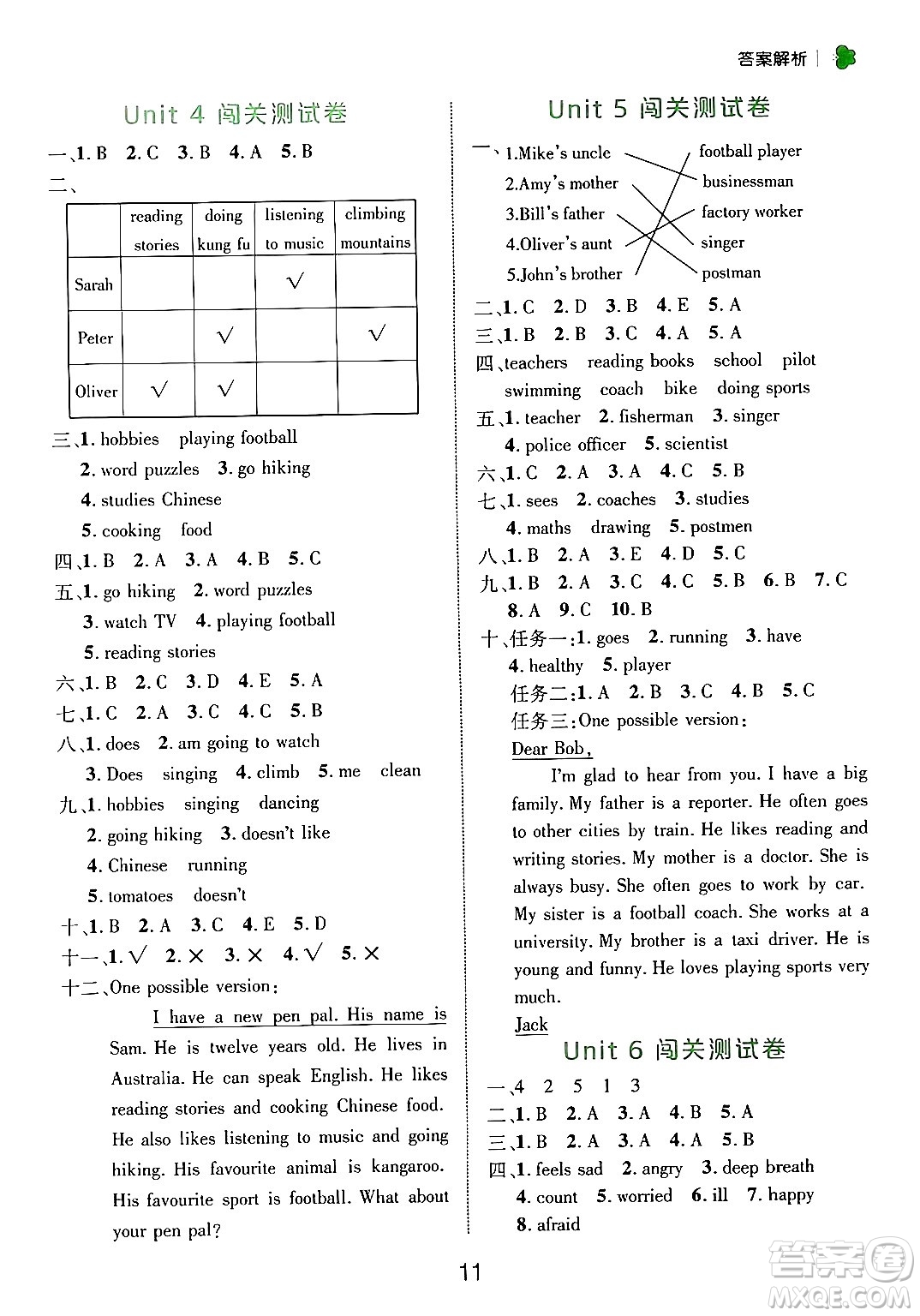 延邊大學(xué)出版社2024年秋細(xì)解巧練六年級英語上冊人教PEP版答案