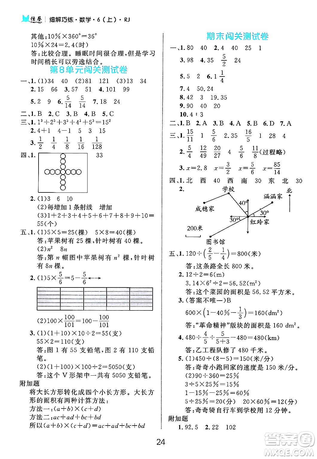 延邊大學(xué)出版社2024年秋細(xì)解巧練六年級(jí)數(shù)學(xué)上冊(cè)人教版答案