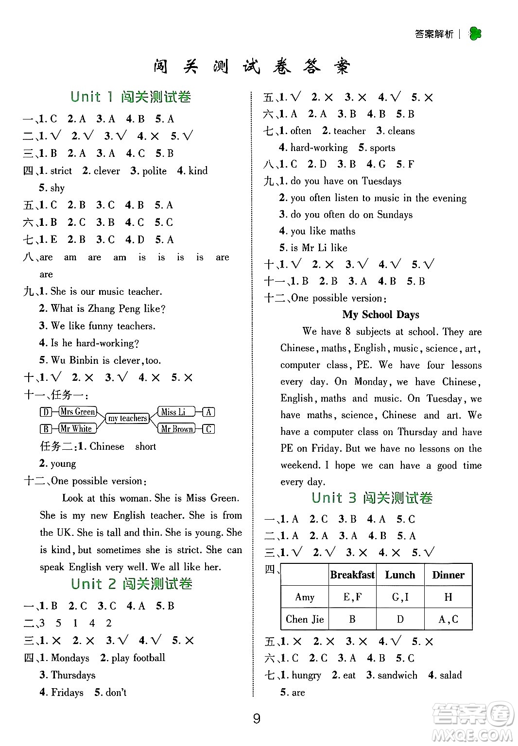 延邊大學(xué)出版社2024年秋細(xì)解巧練五年級(jí)英語(yǔ)上冊(cè)人教PEP版答案