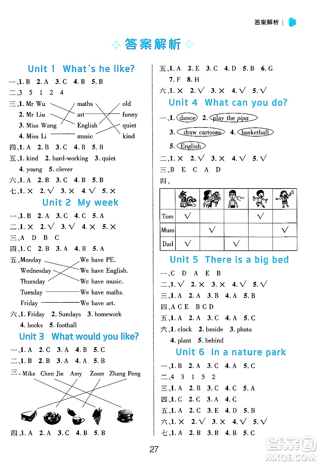 延邊大學(xué)出版社2024年秋細(xì)解巧練五年級(jí)英語(yǔ)上冊(cè)人教PEP版答案