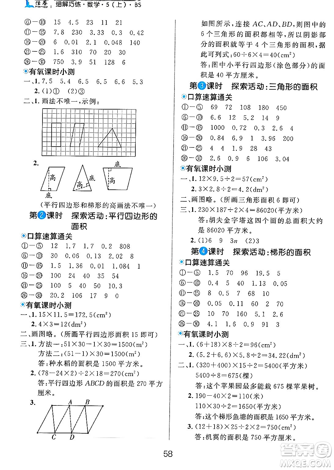 延邊大學(xué)出版社2024年秋細(xì)解巧練五年級(jí)數(shù)學(xué)上冊(cè)北師大版答案
