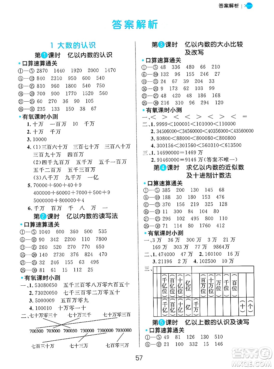 延邊大學(xué)出版社2024年秋細(xì)解巧練四年級數(shù)學(xué)上冊人教版答案