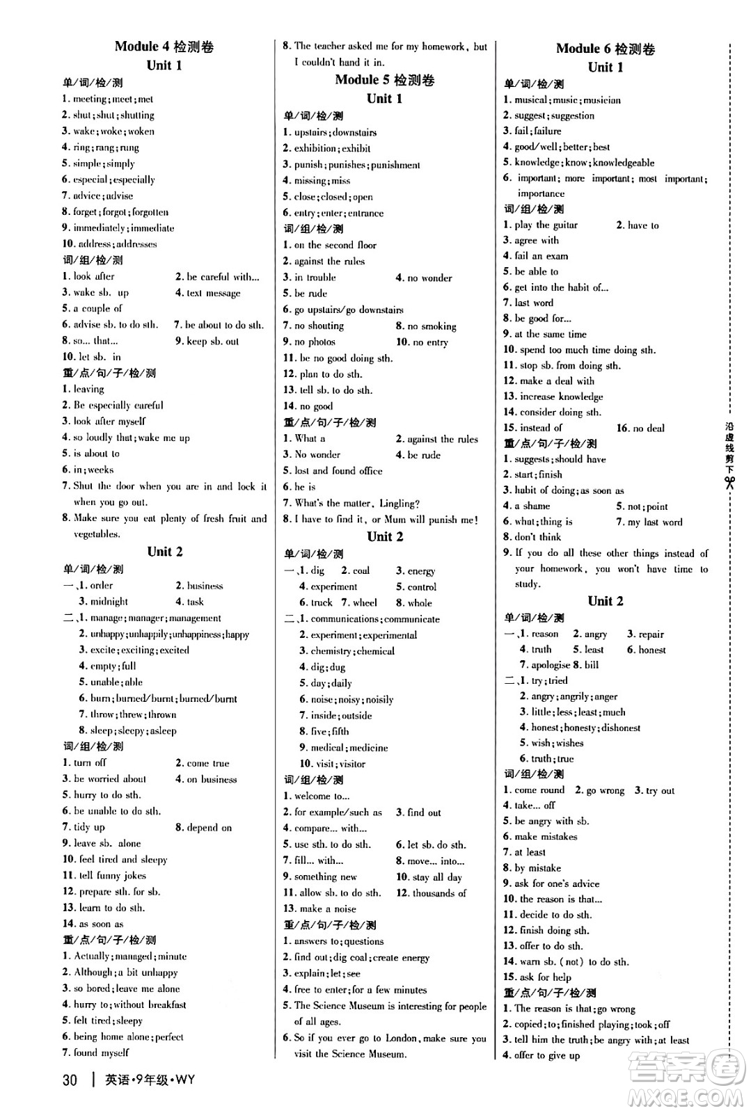 延邊大學(xué)出版社2024年秋細(xì)解巧練九年級(jí)英語(yǔ)上冊(cè)外研版答案