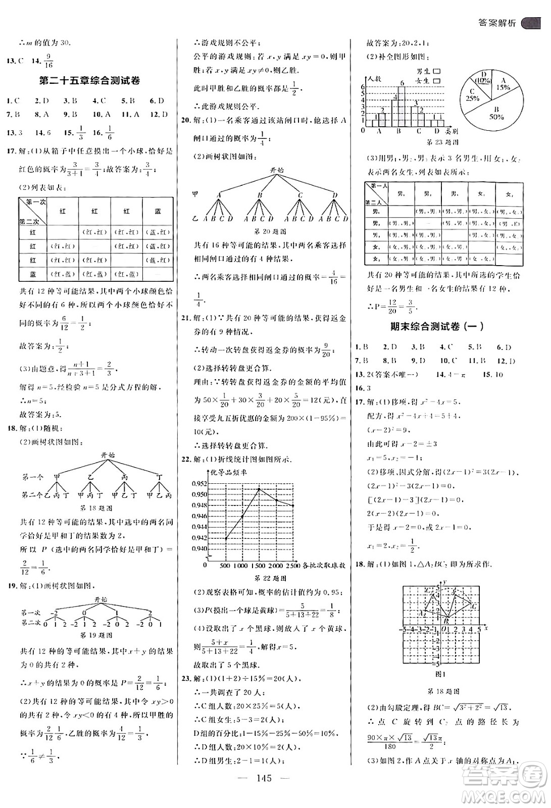延邊大學(xué)出版社2024年秋細解巧練九年級數(shù)學(xué)上冊人教版答案