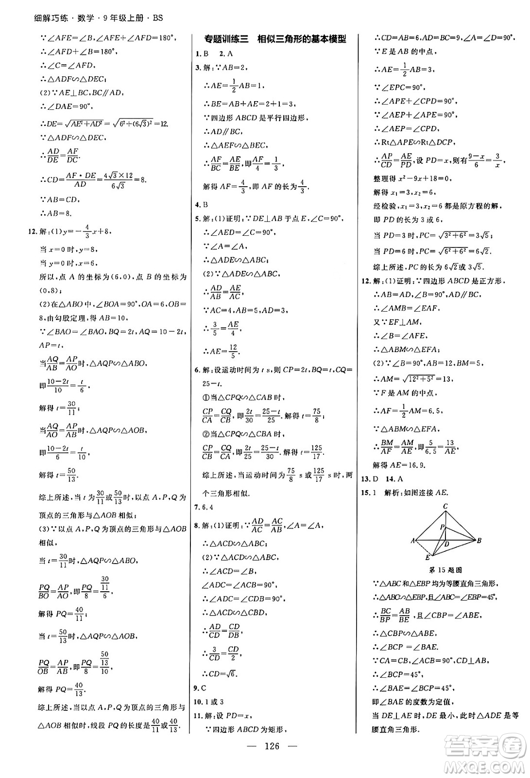 延邊大學(xué)出版社2024年秋細(xì)解巧練九年級數(shù)學(xué)上冊北師大版答案