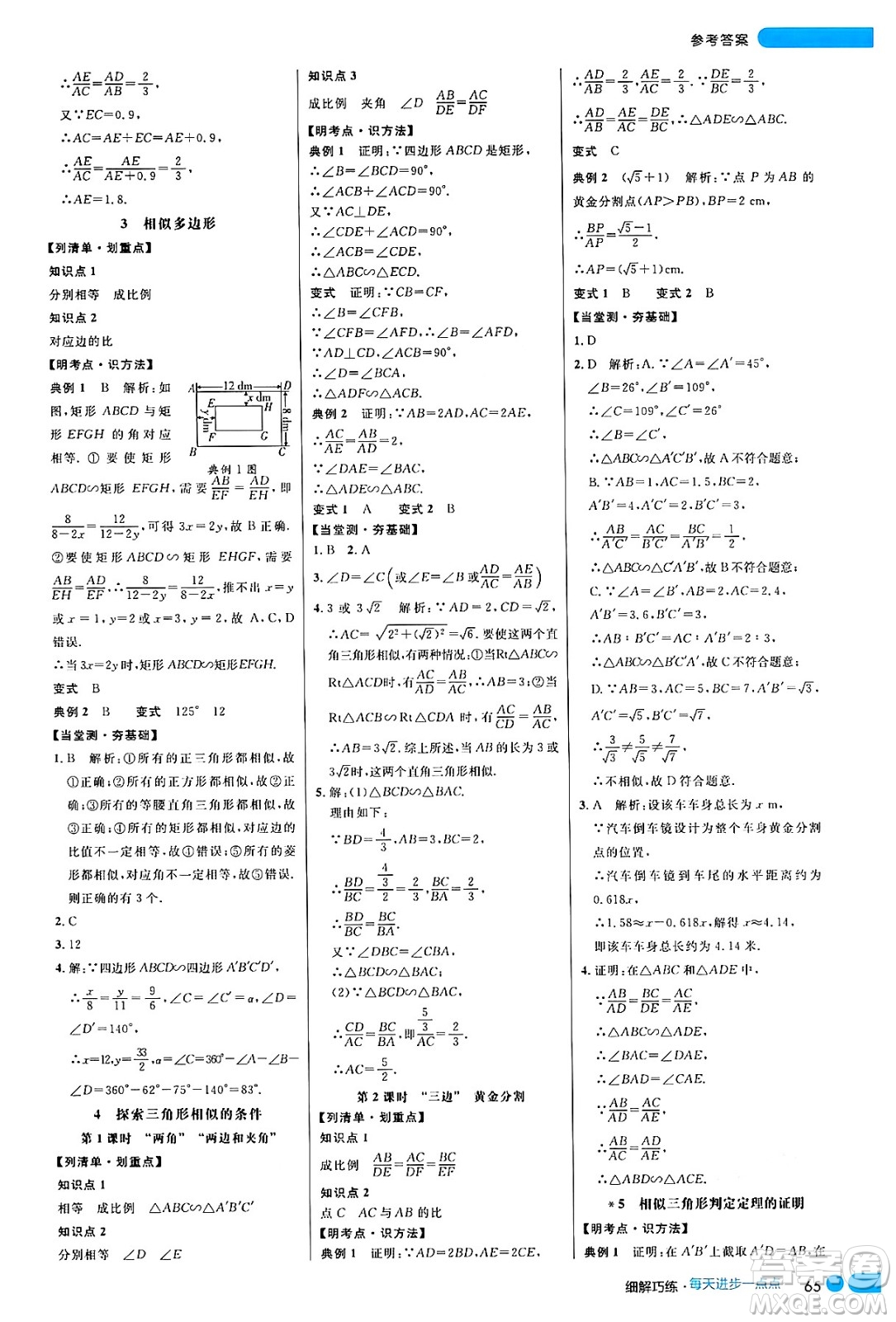 延邊大學(xué)出版社2024年秋細(xì)解巧練九年級數(shù)學(xué)上冊北師大版答案