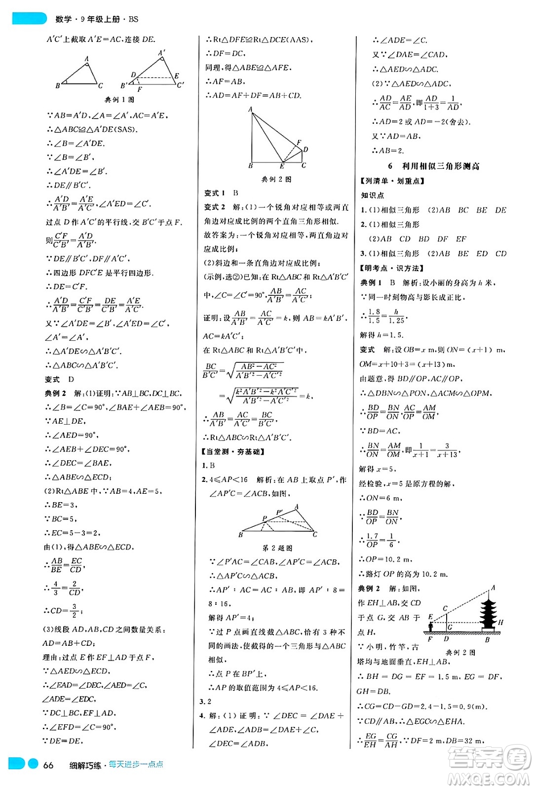 延邊大學(xué)出版社2024年秋細(xì)解巧練九年級數(shù)學(xué)上冊北師大版答案