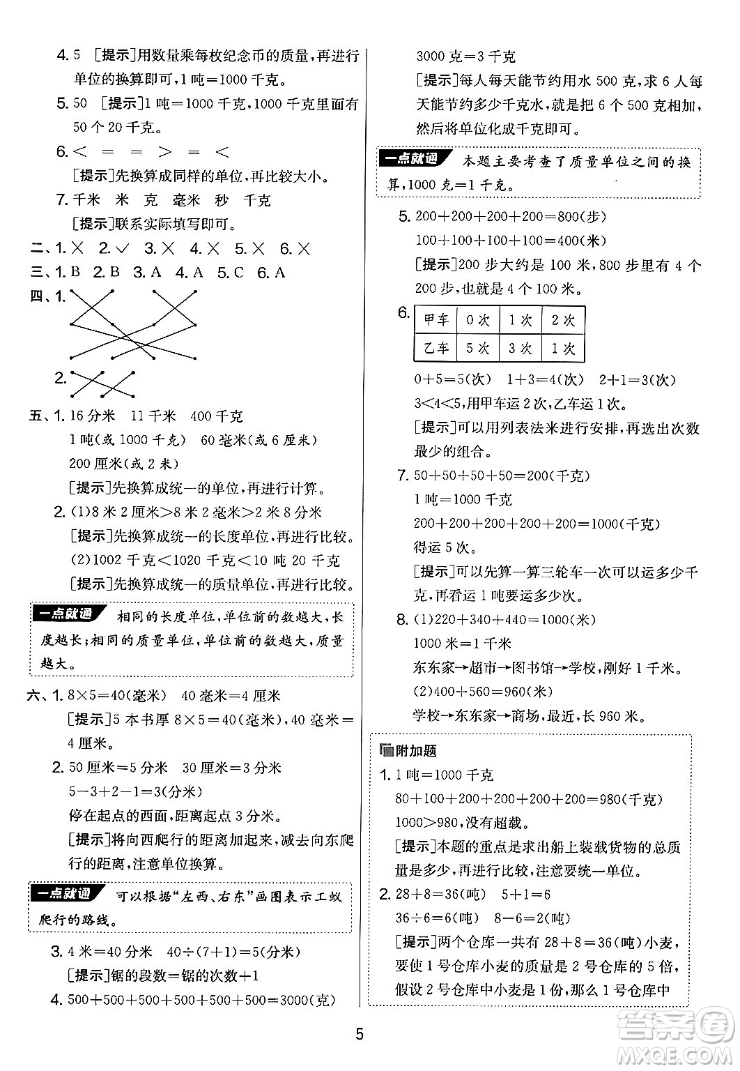 江蘇人民出版社2024年秋實(shí)驗(yàn)班提優(yōu)大考卷三年級(jí)數(shù)學(xué)上冊(cè)人教版答案