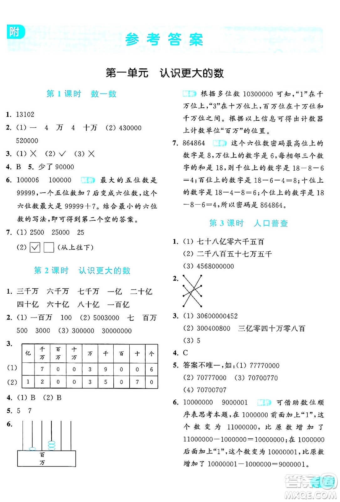 北京教育出版社2024年秋亮點給力提優(yōu)課時作業(yè)本四年級數(shù)學(xué)上冊北師大版答案