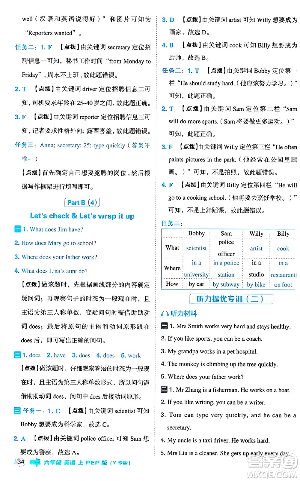 陜西師范大學(xué)出版總社有限公司2024年秋綜合應(yīng)用創(chuàng)新題典中點六年級英語上冊人教PEP版河南專版答案