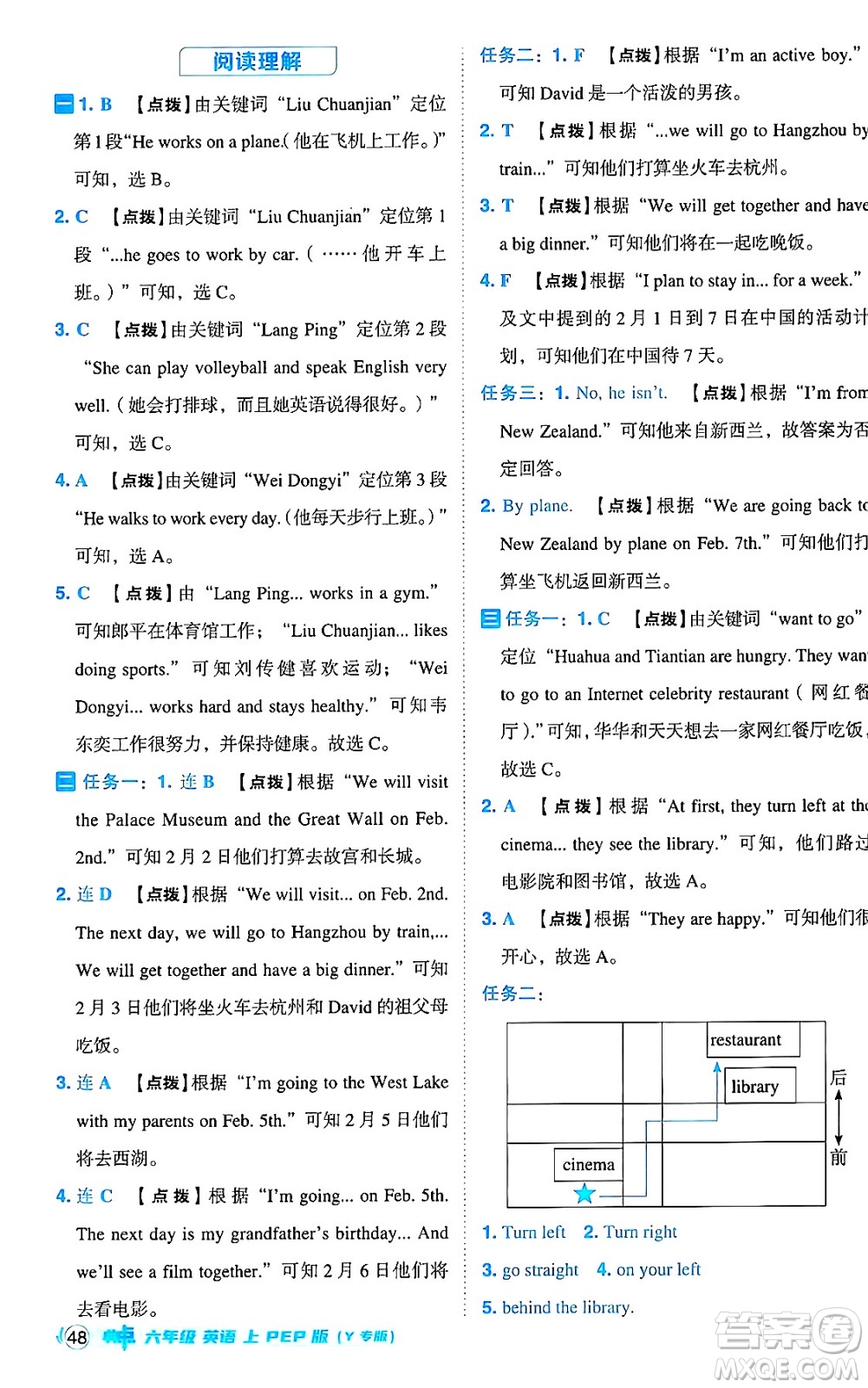 陜西師范大學(xué)出版總社有限公司2024年秋綜合應(yīng)用創(chuàng)新題典中點六年級英語上冊人教PEP版河南專版答案