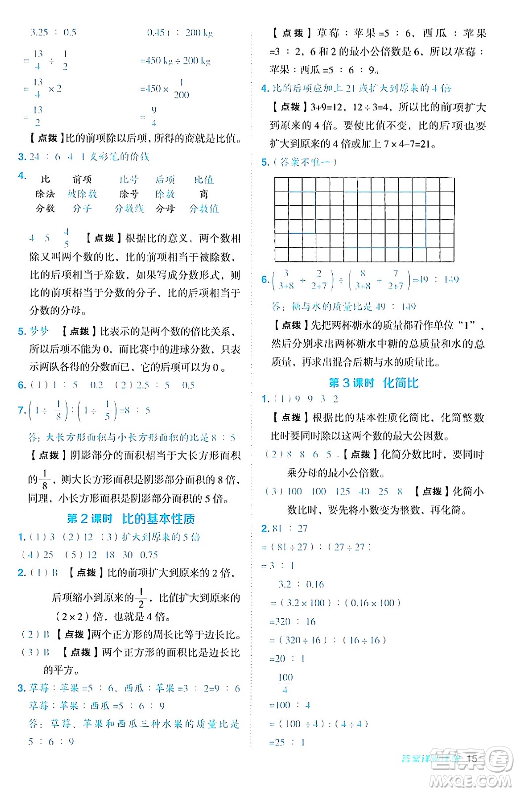 吉林教育出版社2024年秋綜合應(yīng)用創(chuàng)新題典中點(diǎn)六年級數(shù)學(xué)上冊青島版答案