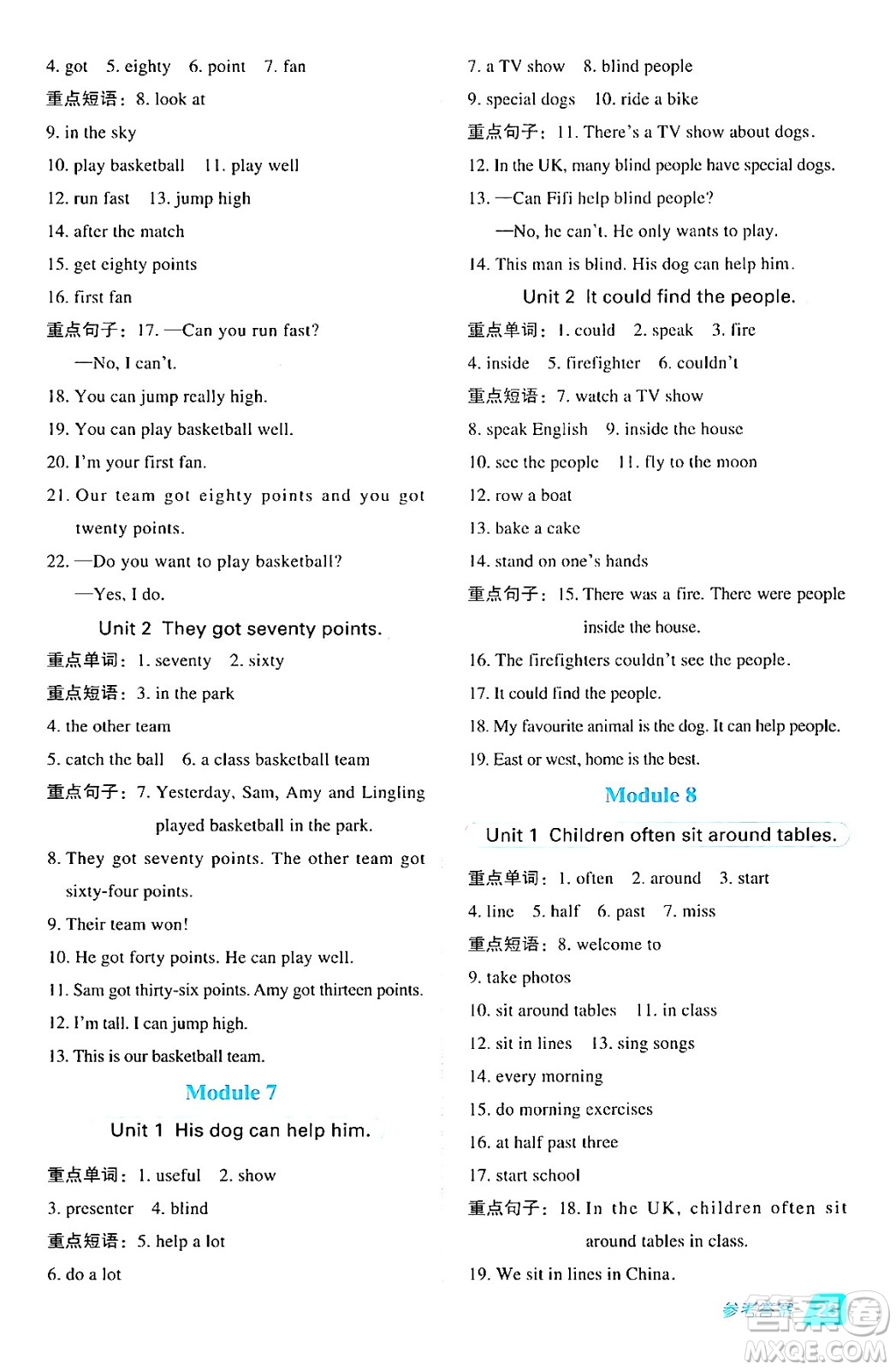 山西教育出版社2024年秋綜合應(yīng)用創(chuàng)新題典中點(diǎn)五年級(jí)英語上冊(cè)外研版一起點(diǎn)答案