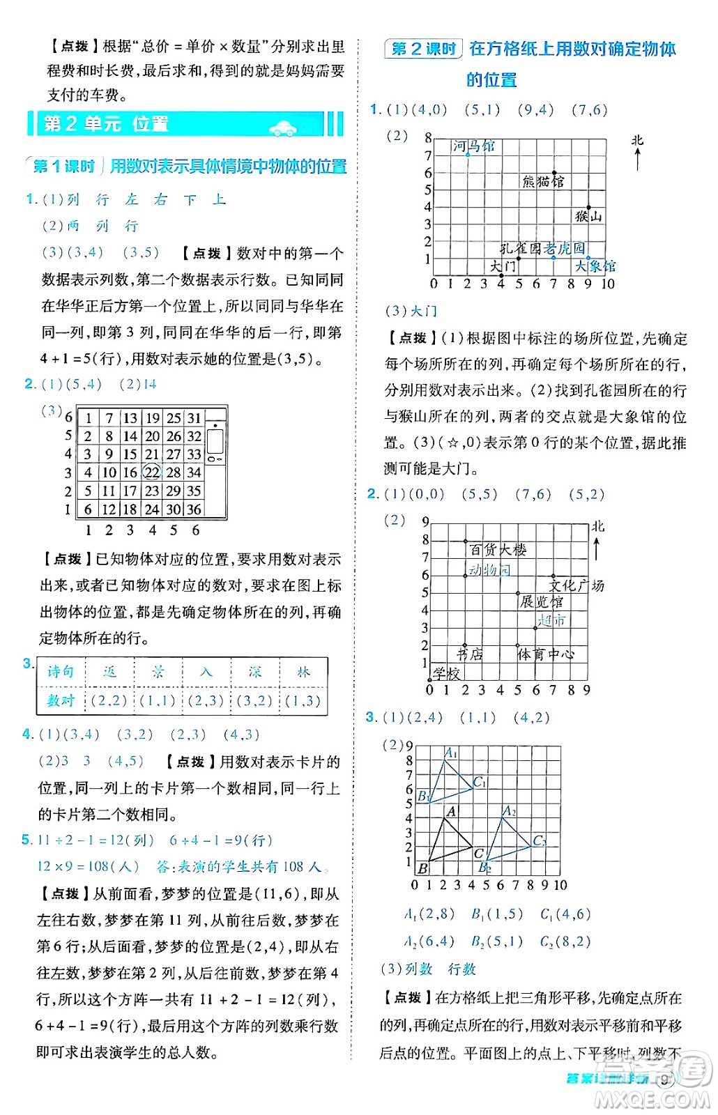 陜西師范大學(xué)出版總社有限公司2024年秋綜合應(yīng)用創(chuàng)新題典中點(diǎn)五年級數(shù)學(xué)上冊人教版答案