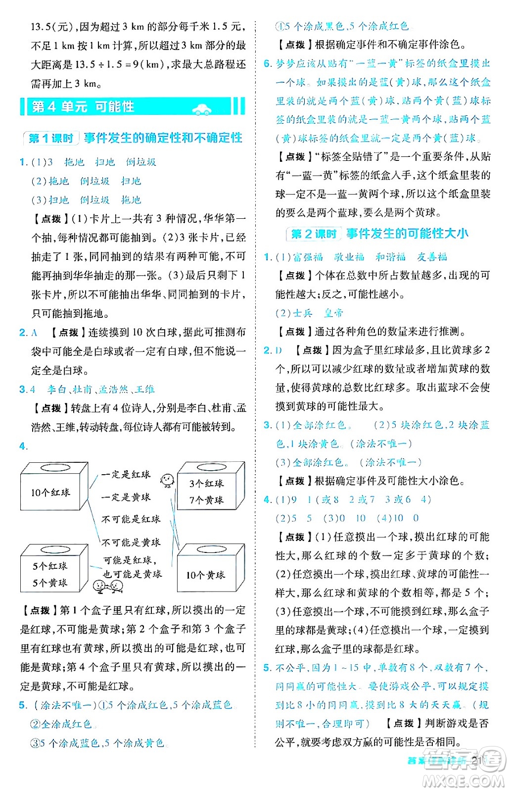 陜西師范大學(xué)出版總社有限公司2024年秋綜合應(yīng)用創(chuàng)新題典中點(diǎn)五年級數(shù)學(xué)上冊人教版答案