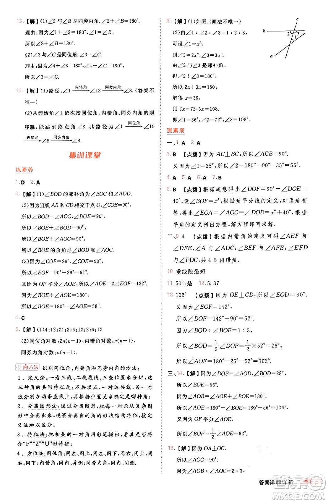 安徽教育出版社2024年秋綜合應(yīng)用創(chuàng)新題典中點(diǎn)七年級數(shù)學(xué)上冊華師版答案