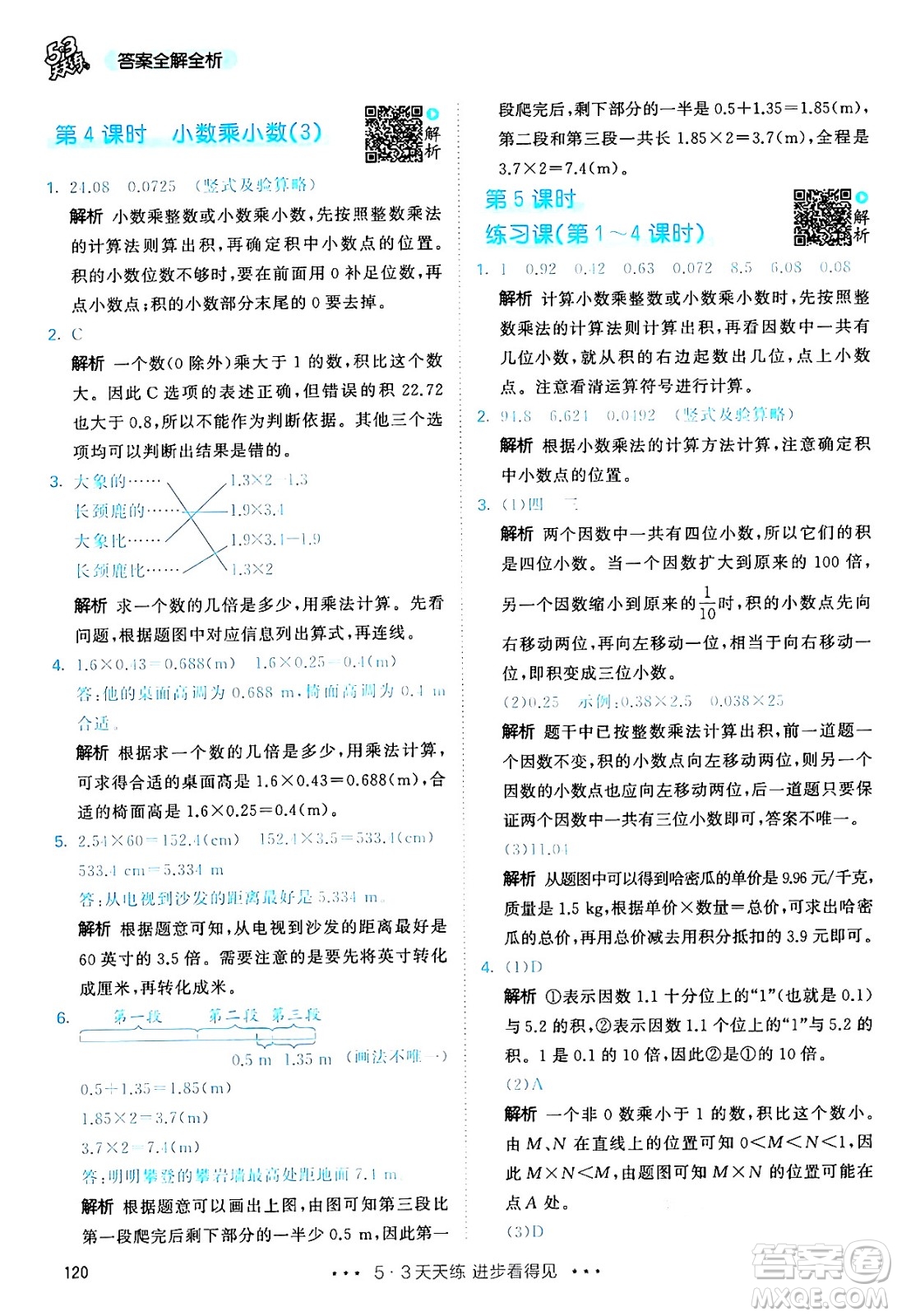 山東畫報(bào)出版社2024年秋53天天練五年級(jí)數(shù)學(xué)上冊(cè)人教版答案