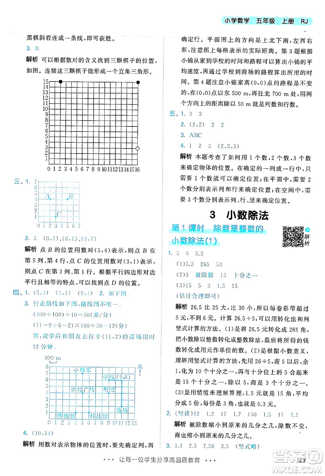 山東畫報(bào)出版社2024年秋53天天練五年級(jí)數(shù)學(xué)上冊(cè)人教版答案
