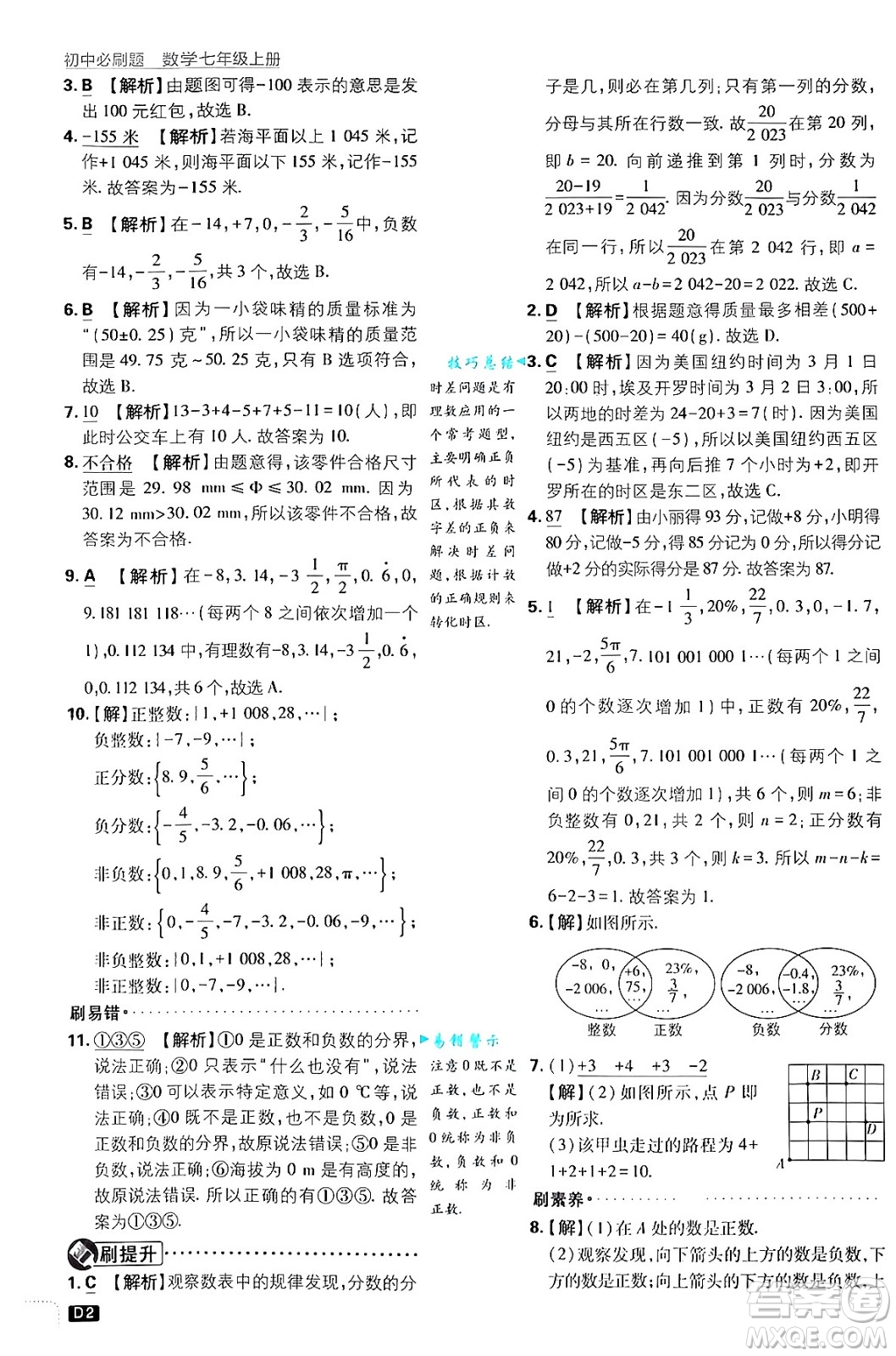 開(kāi)明出版社2025屆初中必刷題拔尖提優(yōu)訓(xùn)練七年級(jí)數(shù)學(xué)上冊(cè)浙教版浙江專版答案
