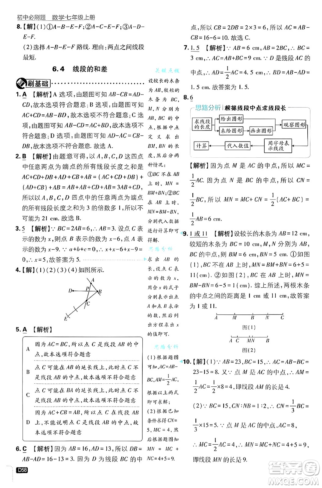 開(kāi)明出版社2025屆初中必刷題拔尖提優(yōu)訓(xùn)練七年級(jí)數(shù)學(xué)上冊(cè)浙教版浙江專版答案