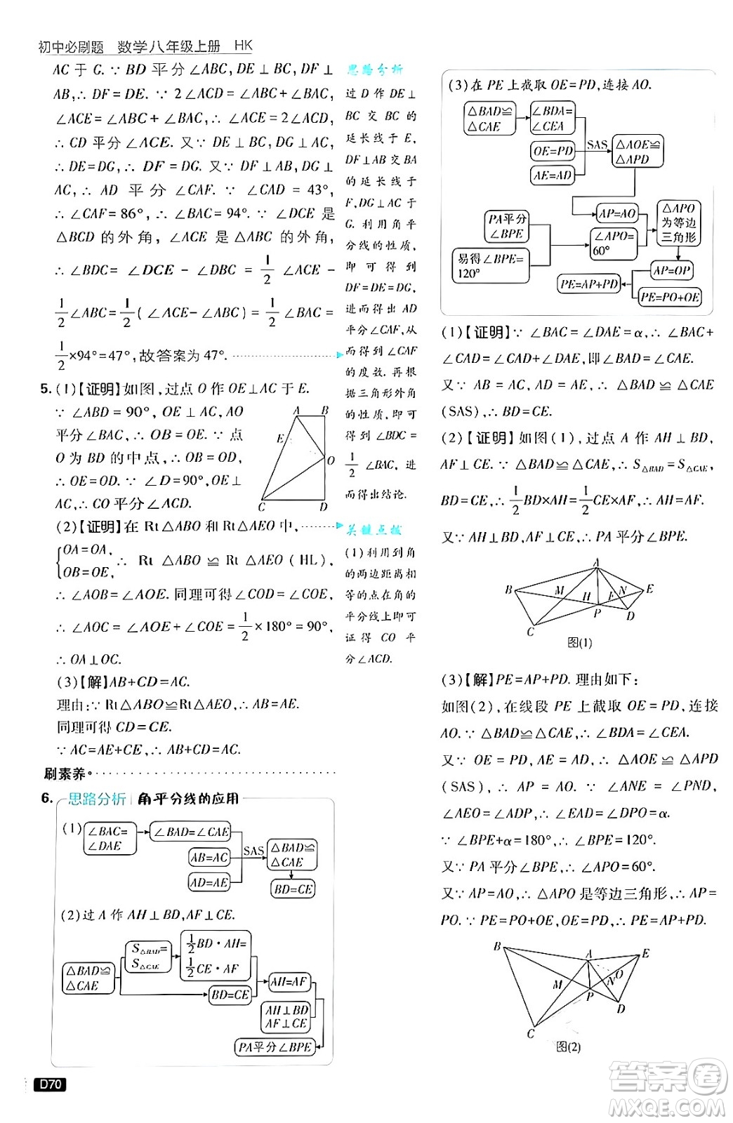 開明出版社2025屆初中必刷題拔尖提優(yōu)訓(xùn)練八年級(jí)數(shù)學(xué)上冊(cè)滬科版答案
