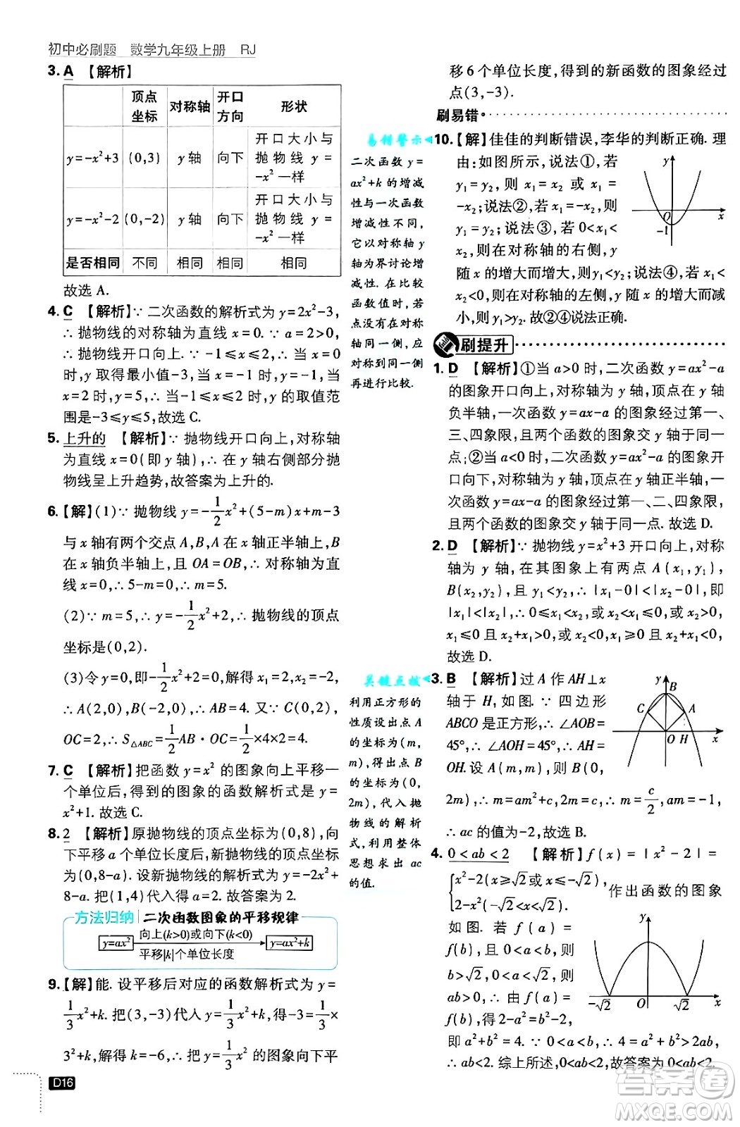 開明出版社2025屆初中必刷題拔尖提優(yōu)訓(xùn)練九年級數(shù)學(xué)上冊人教版答案