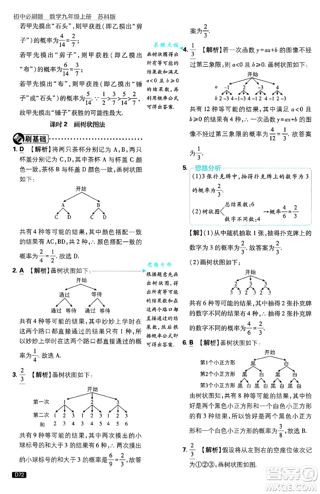 開明出版社2025屆初中必刷題拔尖提優(yōu)訓(xùn)練九年級(jí)數(shù)學(xué)上冊(cè)蘇科版答案