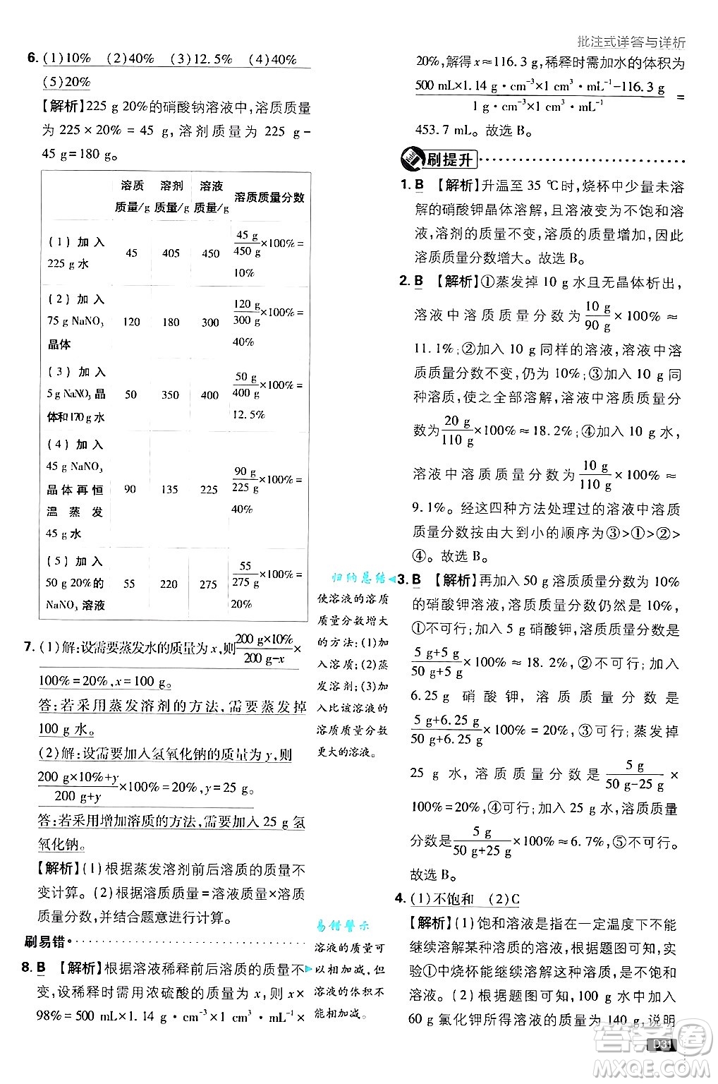 開明出版社2025屆初中必刷題拔尖提優(yōu)訓練九年級化學上冊課標版魯教版答案