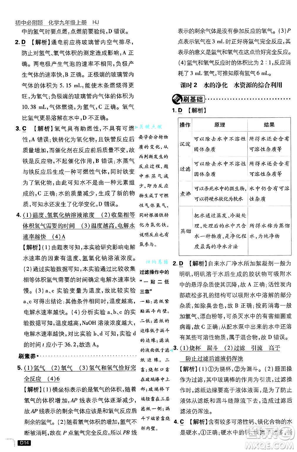 開明出版社2025屆初中必刷題拔尖提優(yōu)訓練九年級化學上冊滬教版答案